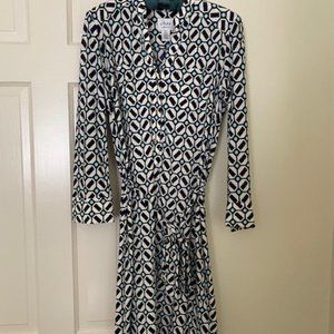 Navy/Light Blue/White Shirt Dress